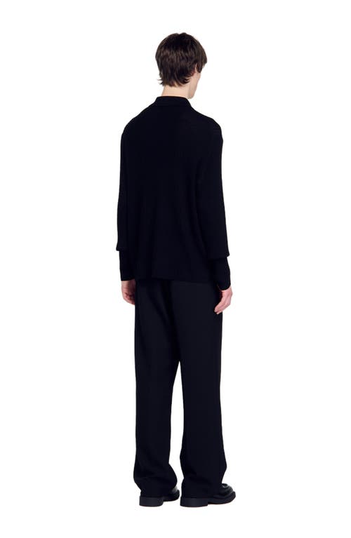 Shop Sandro Knit Shirt In Black