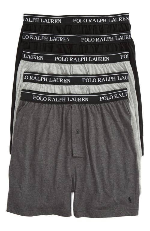 UPC 738994669872 product image for Polo Ralph Lauren 5-Pack Cotton Boxers in Grey/Black Multi at Nordstrom, Size X- | upcitemdb.com