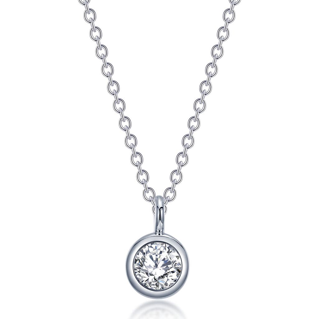 Lafonn Simulated Diamond Bezel Set Pendant Necklace In Silver