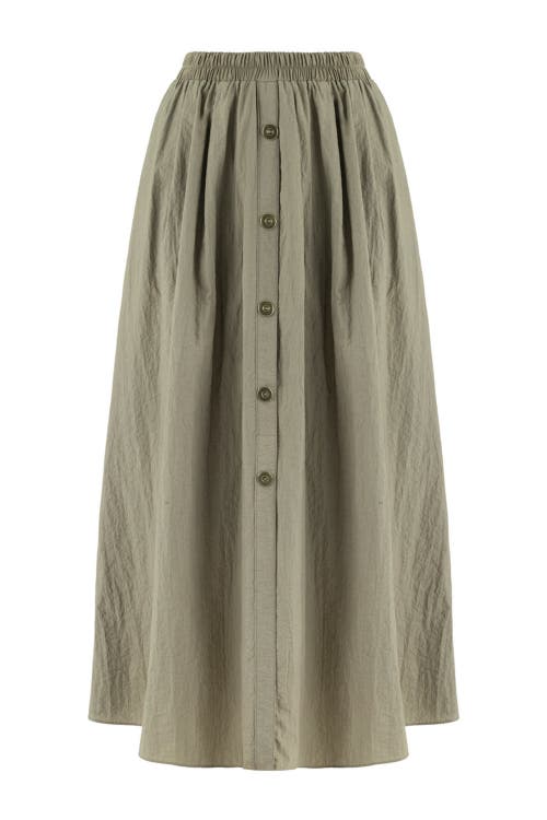 Nocturne Button Accessorized Midi Skirt in Mink at Nordstrom