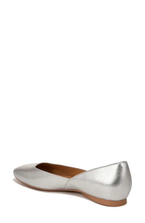 Naturalizer Cody Skimmer Flat In Silver Croc Pattern Leather