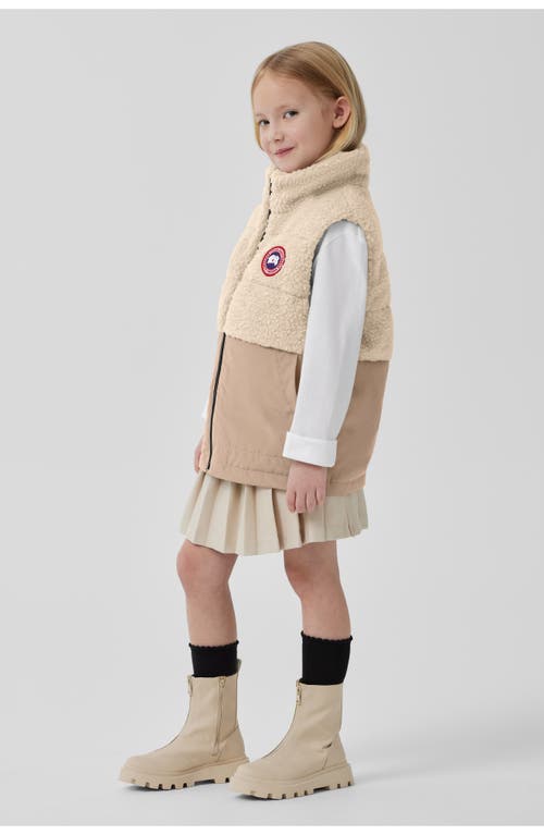 Canada Goose Kids' Elora Water Repellent 650-fill-power Down Vest In Light Tan/tan-tan Clair/tan