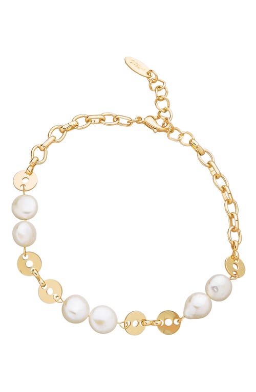Ettika Freshwater Pearl Anklet in Gold at Nordstrom