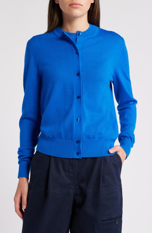 Shop Hugo Boss Boss Fadenasi Wool Cardigan Sweater In Sonic Blue