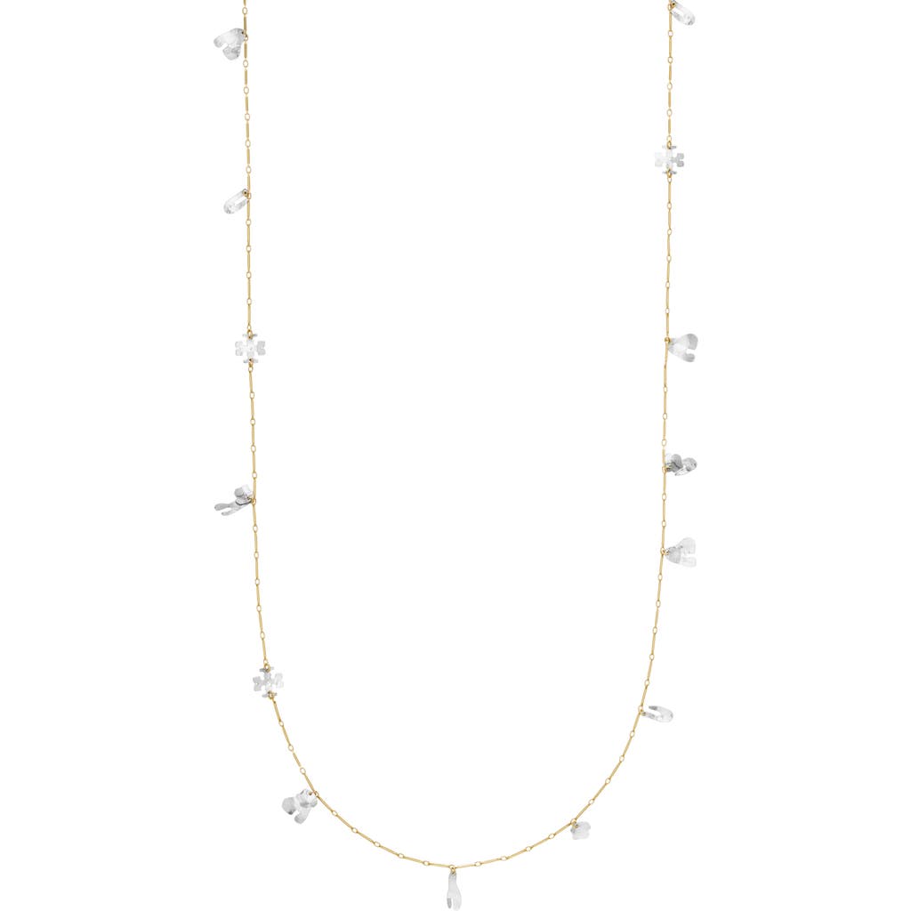 Tory Burch Roxanne Necklace In Gold/antique Tory Silver