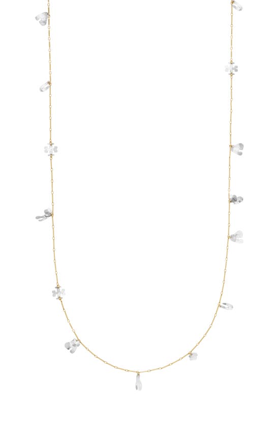 Shop Tory Burch Roxanne Necklace In Gold / Antique Tory Silver