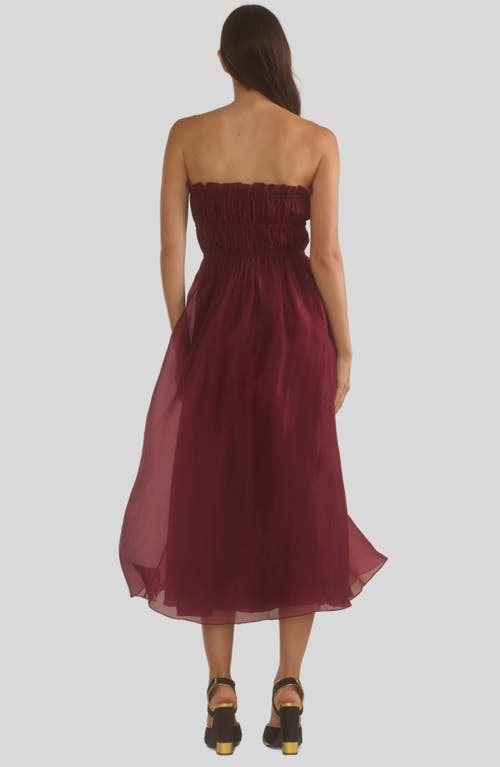 Shop Cynthia Rowley Buckle Up Silk Organza Dress In Burgundy