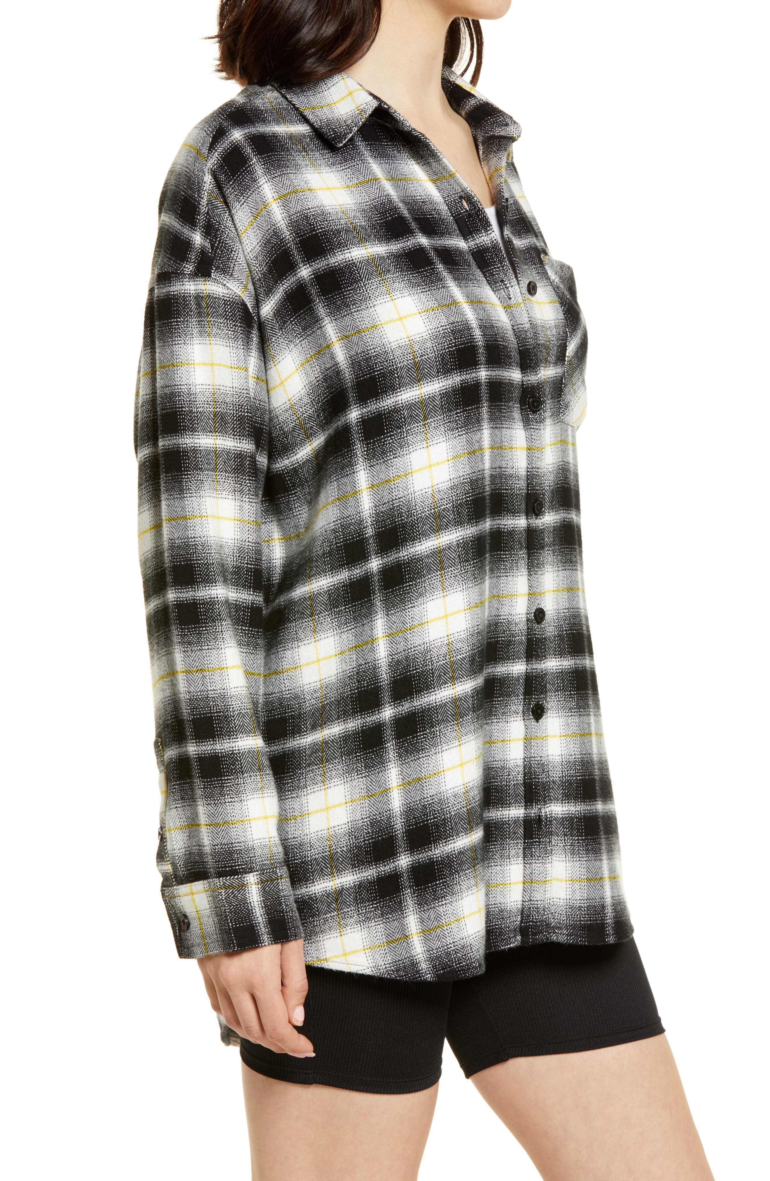 long plaid boyfriend shirt