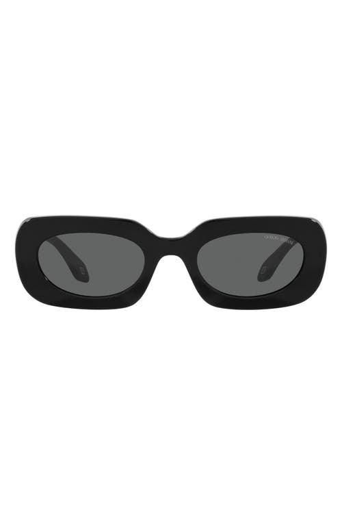 52mm Rectangular Sunglasses in Black