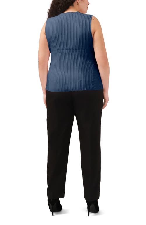 Shop Halogenr Halogen(r) Peplum Rib Tank In Swift Seas Blue