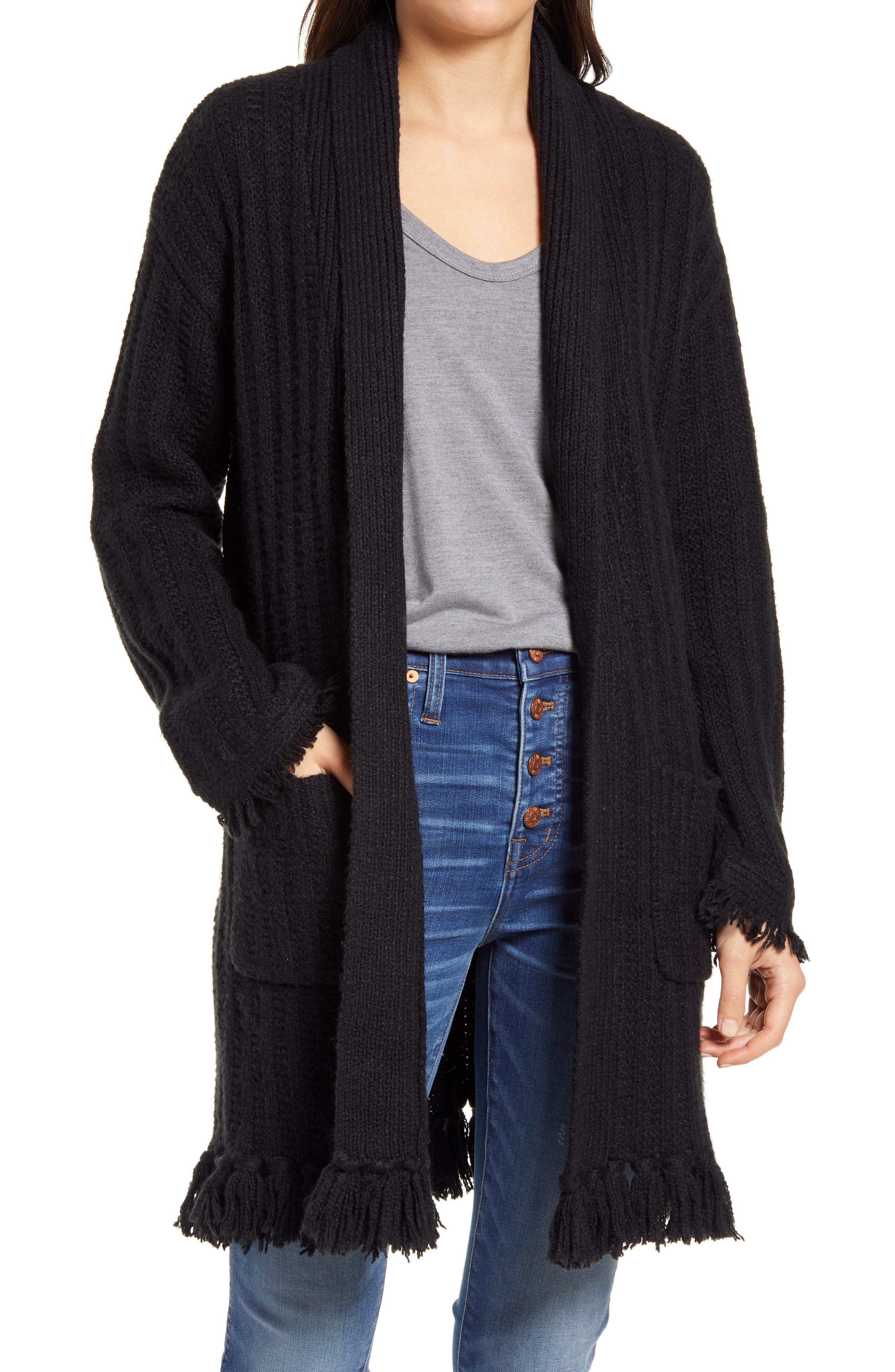 fringe sweater jacket