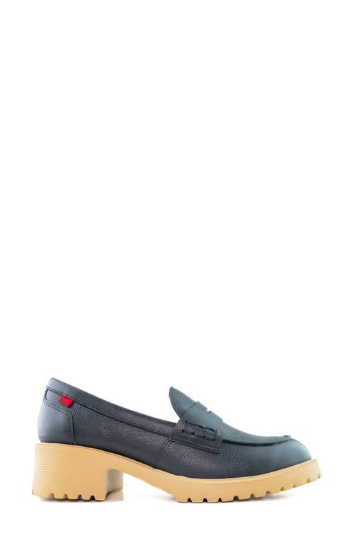 Shop Marc Joseph New York Camden Street Penny Loafer In Black Svelte Grainy