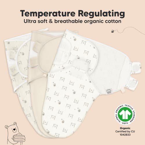 Keababies 3-pack Soothe Swaddle Wraps In Bumble Bear