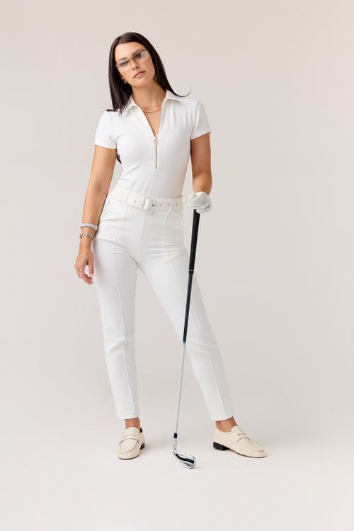 Goldie Byrd Belted Hybrid Pants In White