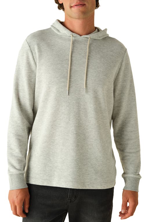 Fair Harbor Tailwind Textured Hoodie In Heather Grey Twill
