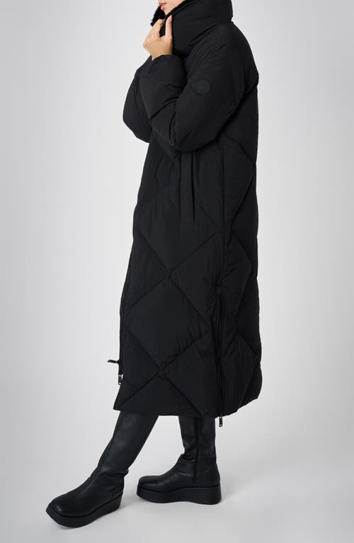The Recycled Planet Company Dida Faux Fur Trim Water Repellent Down Puffer Coat In Black