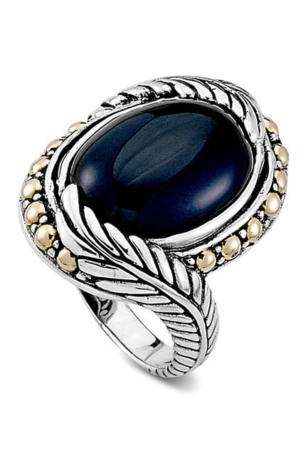 Samuel B Jewelry Sterling Silver 18k Yellow Gold Oval Black Onyx Ring Nordstrom Rack