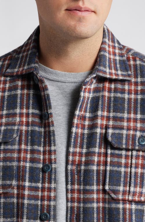 Shop Johnnie-o Jimmy Plaid Knit Flannel Button-up Shirt In Creole