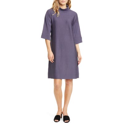 Petite Eileen Fisher Merino Wool Shift Dress, Grey
