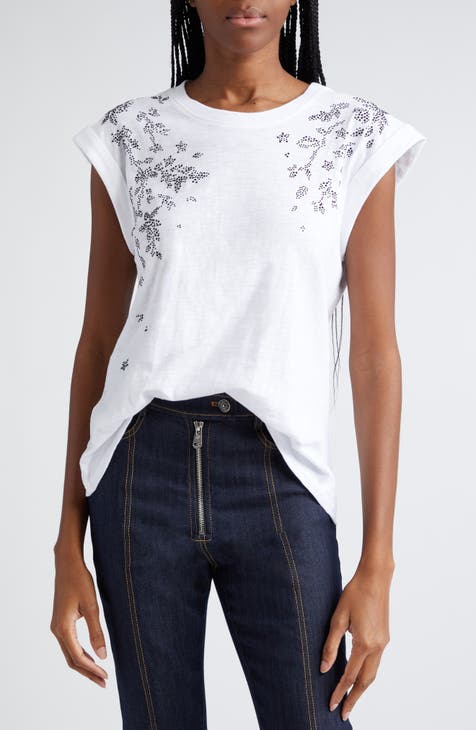 Cinq A Sept Heatset Flowers Shrunken Cotton Tee main image 1