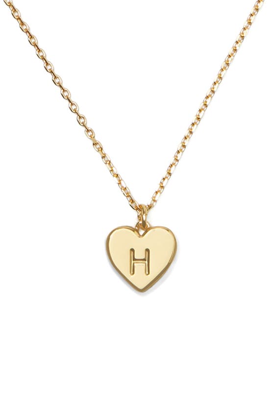 Shop Kate Spade Initial Heart Pendant Necklace In Gold - H