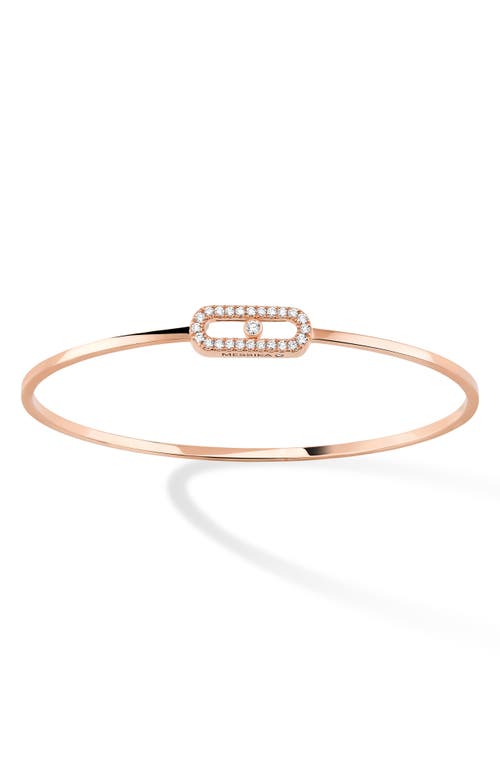 Messika Move Uno Pavé Diamond Bangle in Pink Gold at Nordstrom, Size Medium