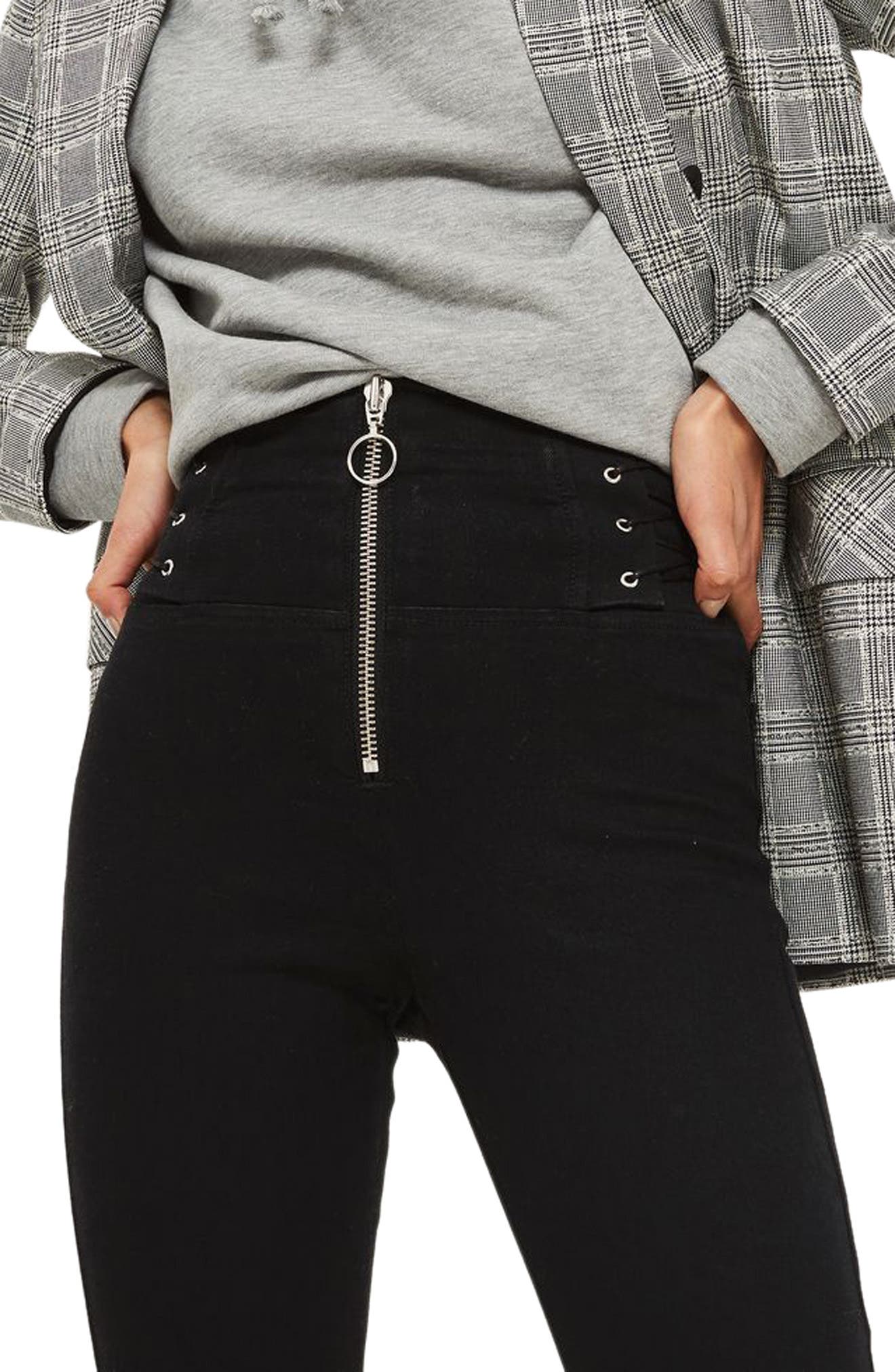 black exposed zip jamie jeans