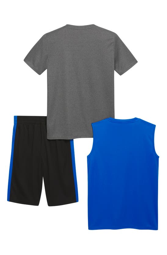 Shop Puma Kids' Performance Tank, T-shirt & Pull-on Shorts Set In Charcoal