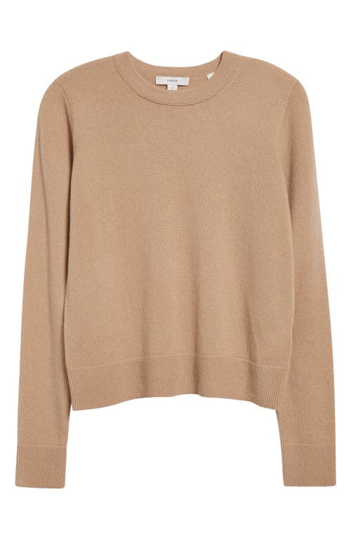 Shop Vince Classic Crewneck Cashmere Sweater In Camel