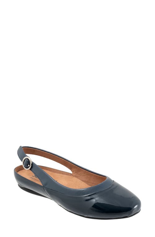 Shop Softwalk ® Sheffield Slingback Flat In Navy Patent