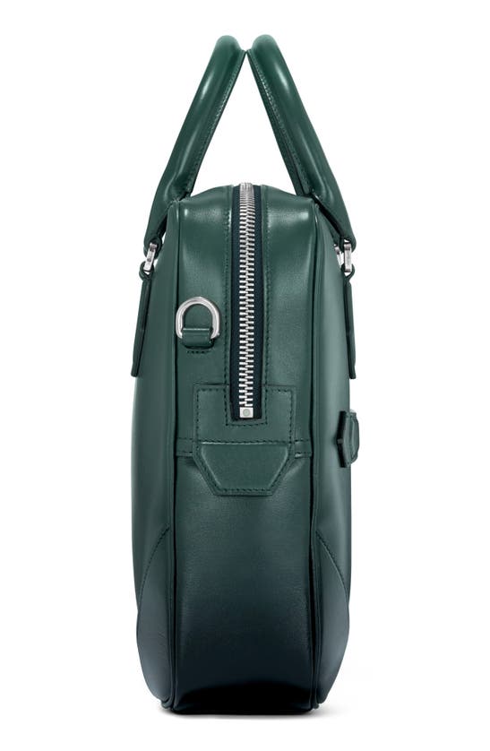 Shop Montblanc Meisterstück Leather Briefcase In Sfumato British Green