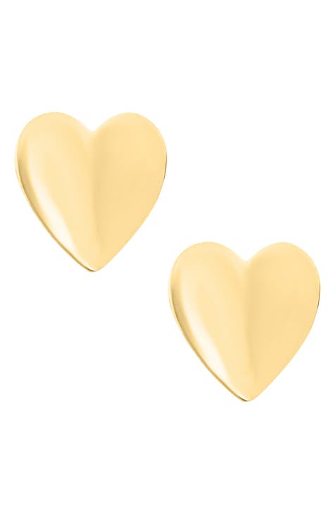 Tiny Blessings Girls' 14K Gold Blissful Heart Studs Screw Back Earrings - Baby, Little Kid, Big Kid - Gold - K Yellow Gold