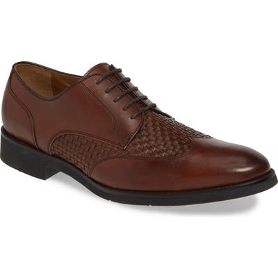 Johnston & Murphy Carlson Woven Wingtip Derby- Brown