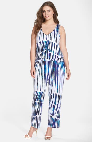 Tart 'taryn' Print V-neck Jumpsuit In Palm Brush