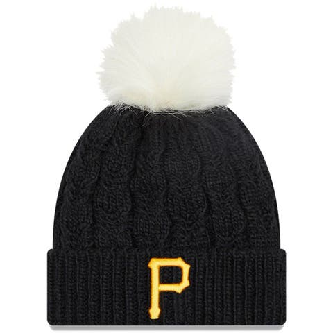 Pittsburgh Steelers New Era Girls Youth Brisk Cuffed Knit Hat with Pom -  Black