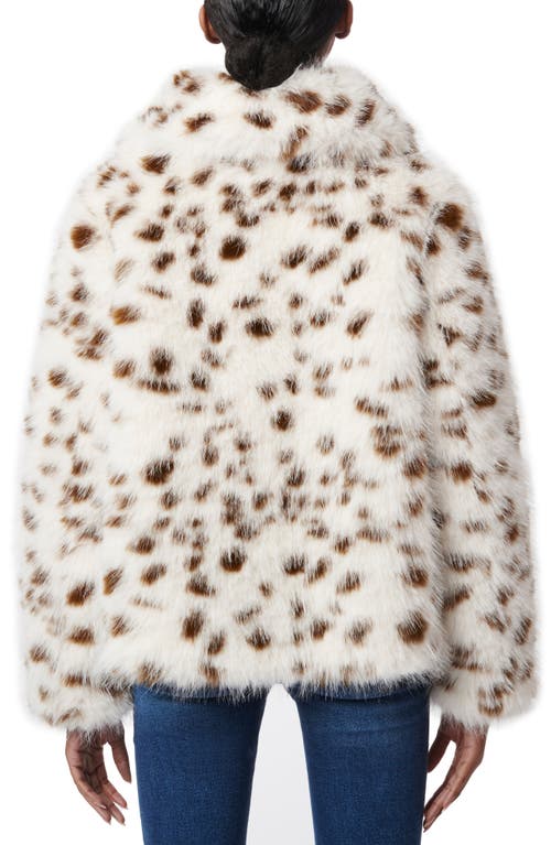 Shop Bernardo Animal Print Faux Fur Jacket In White/brown