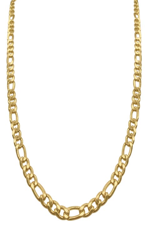 Men's Water Resistant Figaro Chain Necklace