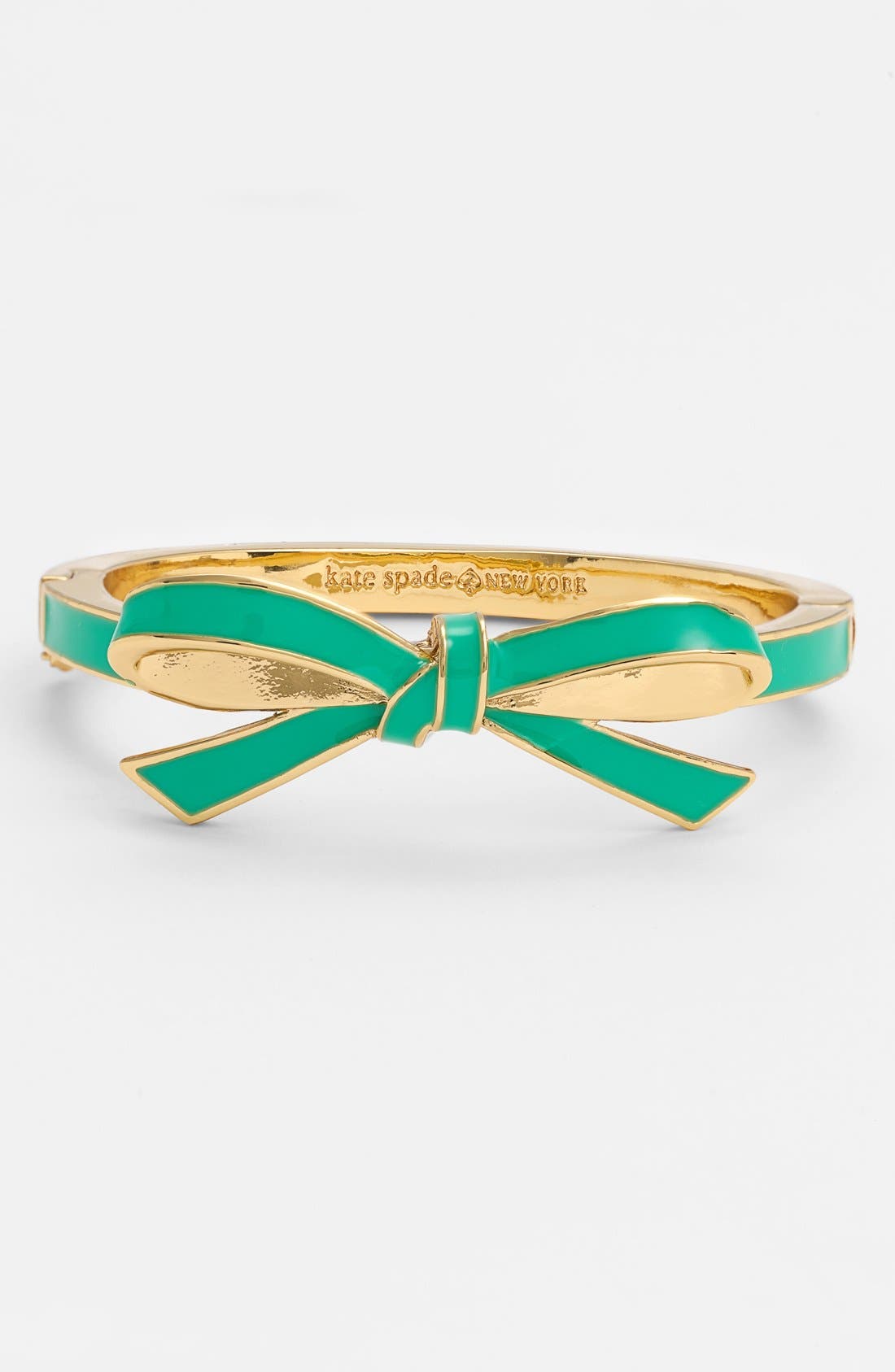 kate spade new york 'finishing touch' enamel bow hinged bangle Nordstrom