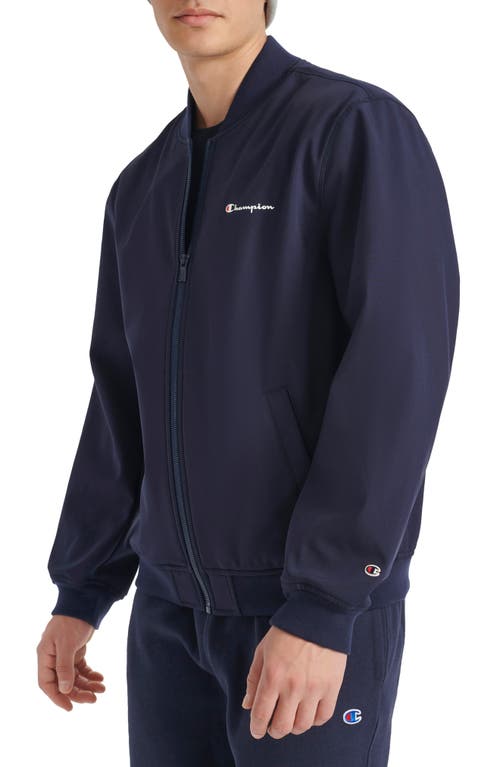 Champion Softshell Varsity Bomber Jacket In Peacoat