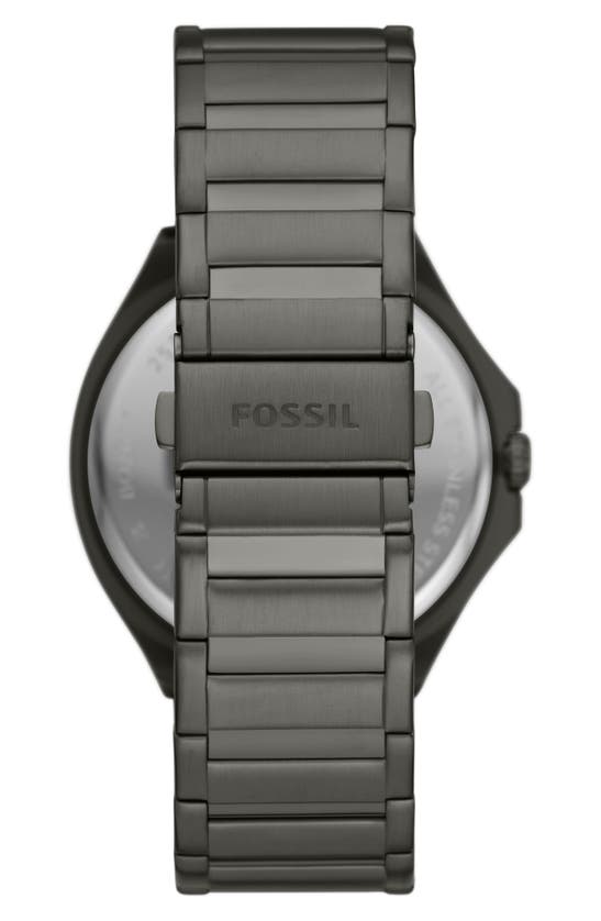 Shop Fossil Evanston Three-hand Quartz Bracelet Watch, 45mm In Gunmetal
