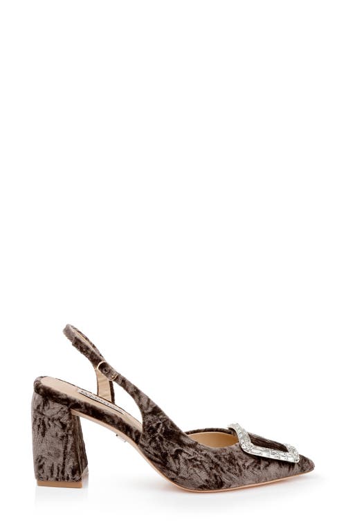 Badgley Mischka Collection Adaline Slingback Pointed Toe Pump In Brown Velvet