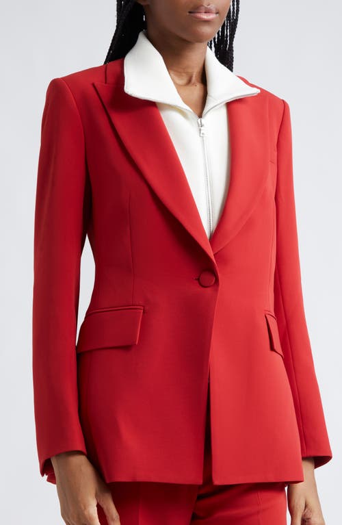 Shop Veronica Beard Long & Lean Dickey Jacket In Crimson