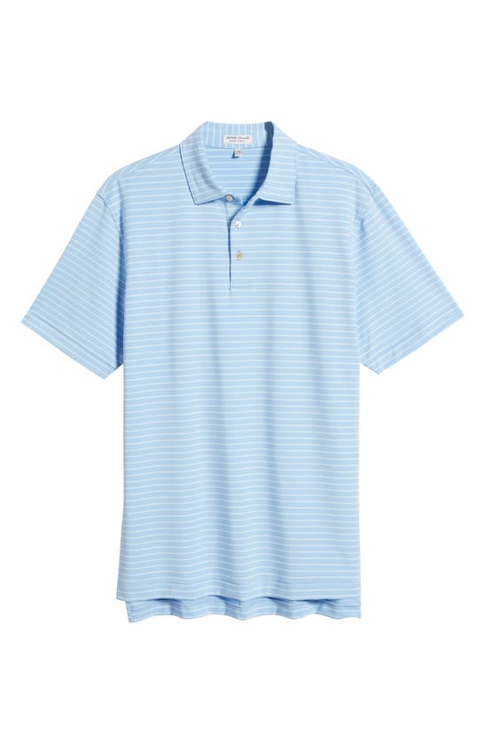 Shop Peter Millar Drum Stripe Performance Jersey Polo In Cottage Blue