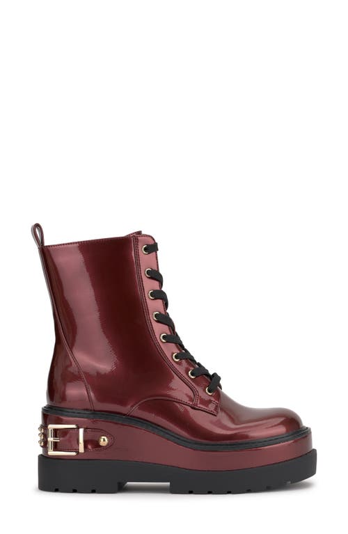 Shop Jessica Simpson Imelda Lace-up Platform Moto Bootie In Oxblood