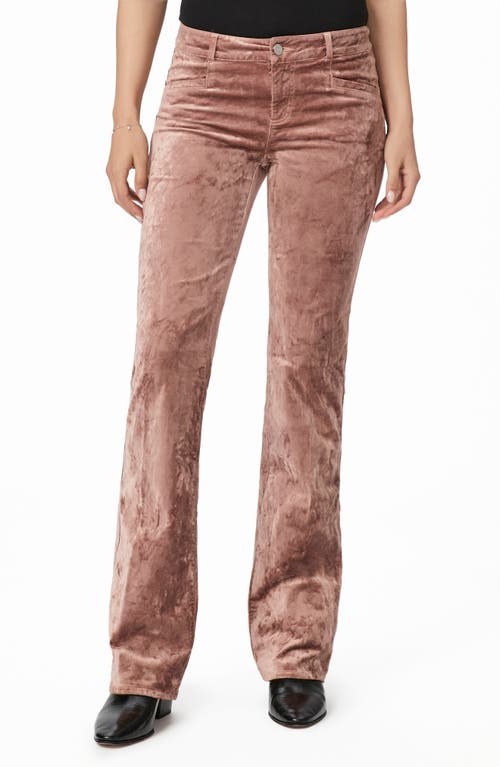 Paige Sloane Low Rise Bootcut Velvet Pants In Warm Suede