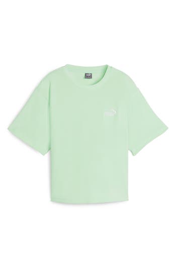 Puma Elevated Relaxed Fit Crop Top In Fresh Mint