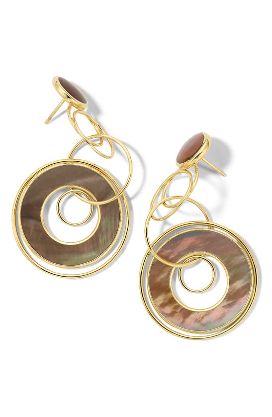 Shop Ippolita 18k Gold Rock Candy Mother Of Pearl Drop Earrings In Gold Brown