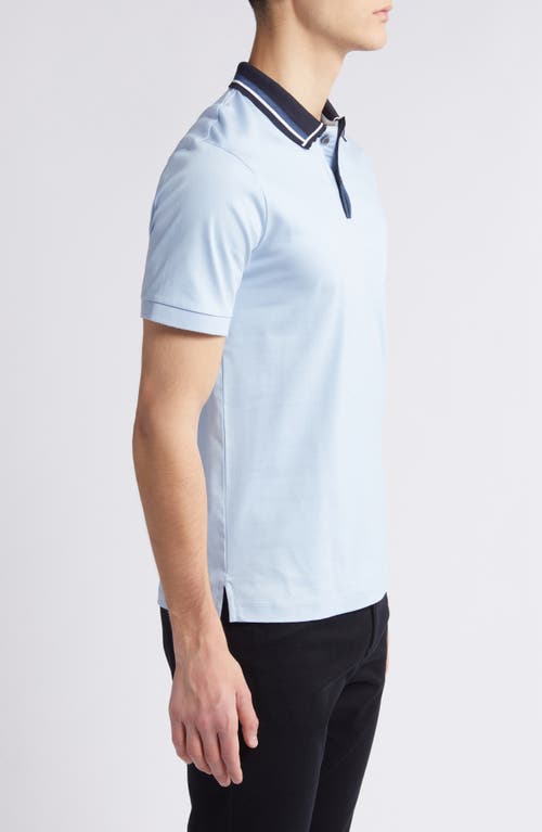 Shop Hugo Boss Boss Phillipson Cotton Polo In Light Blue