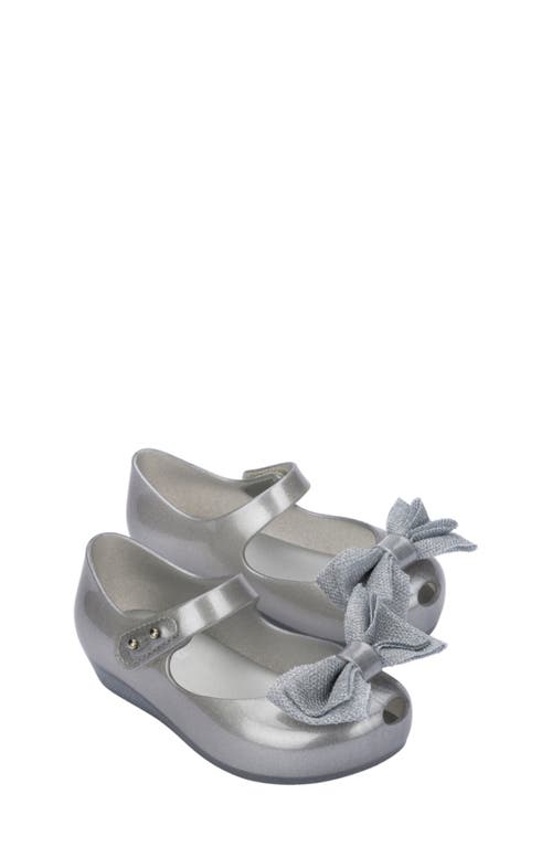 Shop Mini Melissa Kids' Ultragirl Sweet X Mary Jane Flat In Pearly Silver