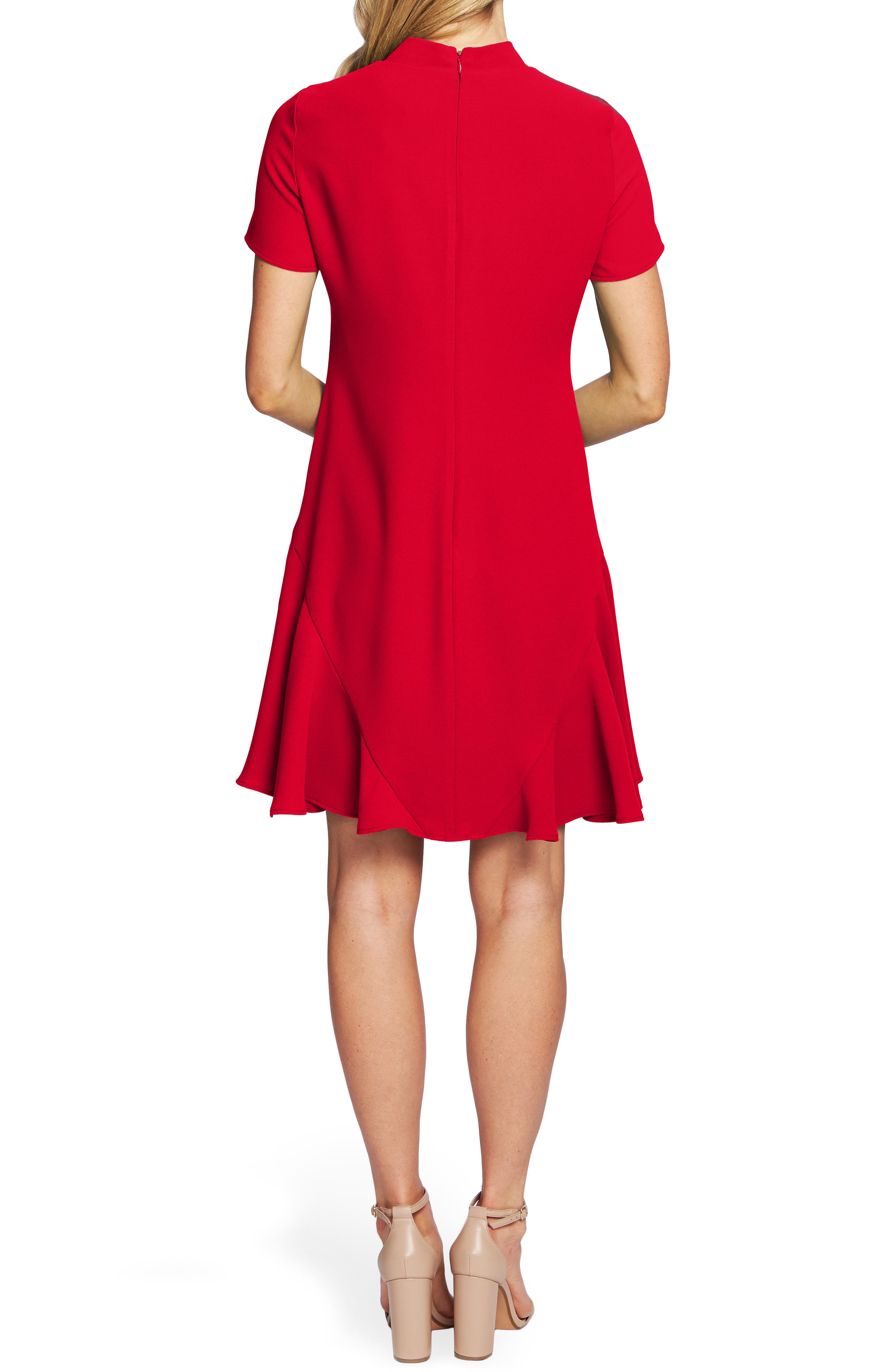 cece bow neck short sleeve dress